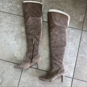 Vince Camuto taupe Thigh-Hi Boots